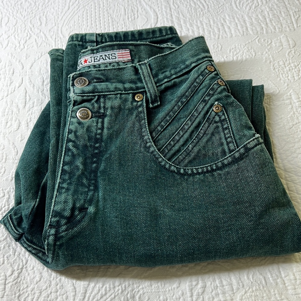 ⭐️Vintage 1990s Zena Ultra-High Rise Mom Jeans Green size 9